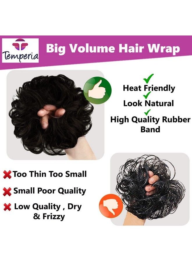Temperia - Hair Accessories For Women Stylish Juda Hair Buns For Women Messy Bun Hair Extension Artificial Fake Hair Donuts Bun Maker Scrunchies With Elastic Rubber Band Black Pack Of 1 - Image 1