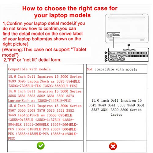 Alapmk Protective Case Cover for 15.6" Dell Inspiron 15 3593 3595 3585 3584 3583 3582 3581 3580 3573 3567 3565 3568 3576 3573 3551 3552 3558 Laptop(Note:Not fit 3542 3543 3541),Black - Image 2