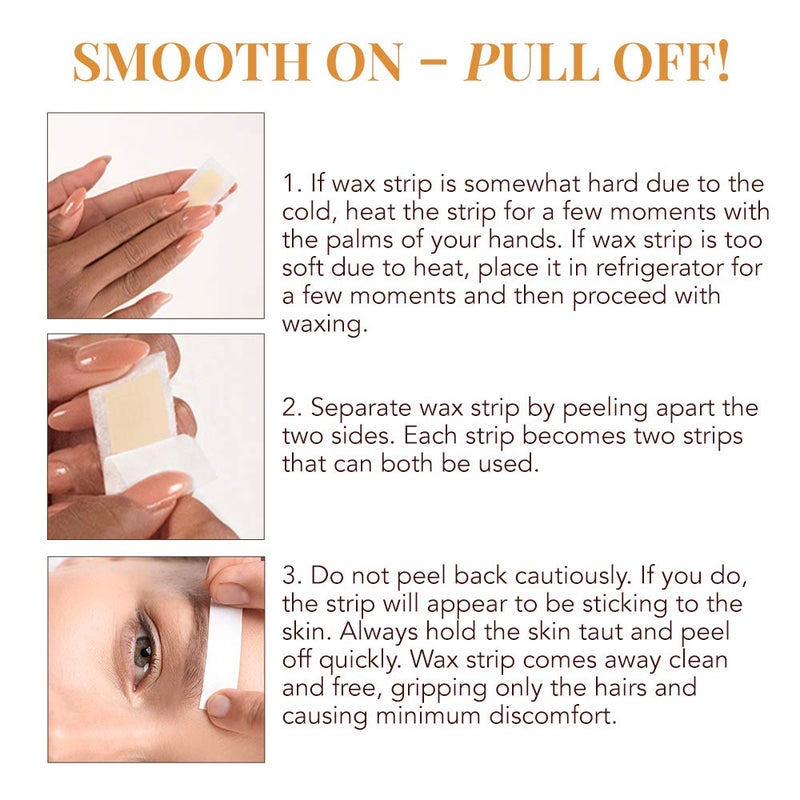 GiGi Wax Strips for Hair Removal â€“ 12 Facial Wax Strips for Women with Post Epilation Lotion, At Home Waxing Kit - Image 3