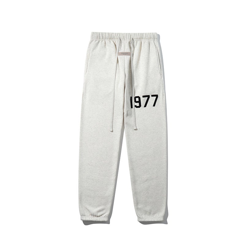 Fashionable Brand Fear Of God Season 8 Essentials Flocked 1977 Velvet Casual Pants For Men And Women - Image 3
