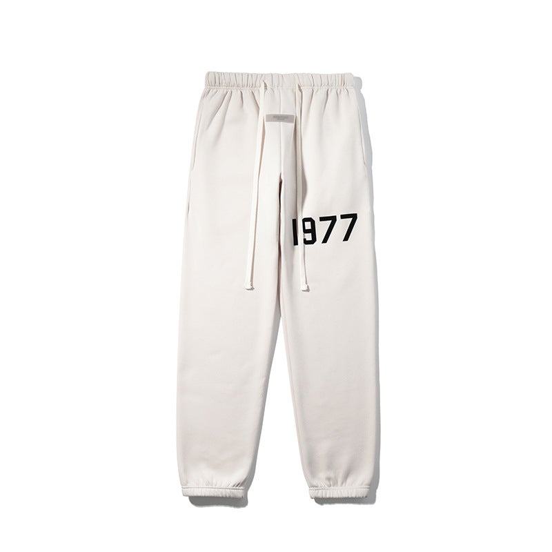 Fashionable Brand Fear Of God Season 8 Essentials Flocked 1977 Velvet Casual Pants For Men And Women - Image 4