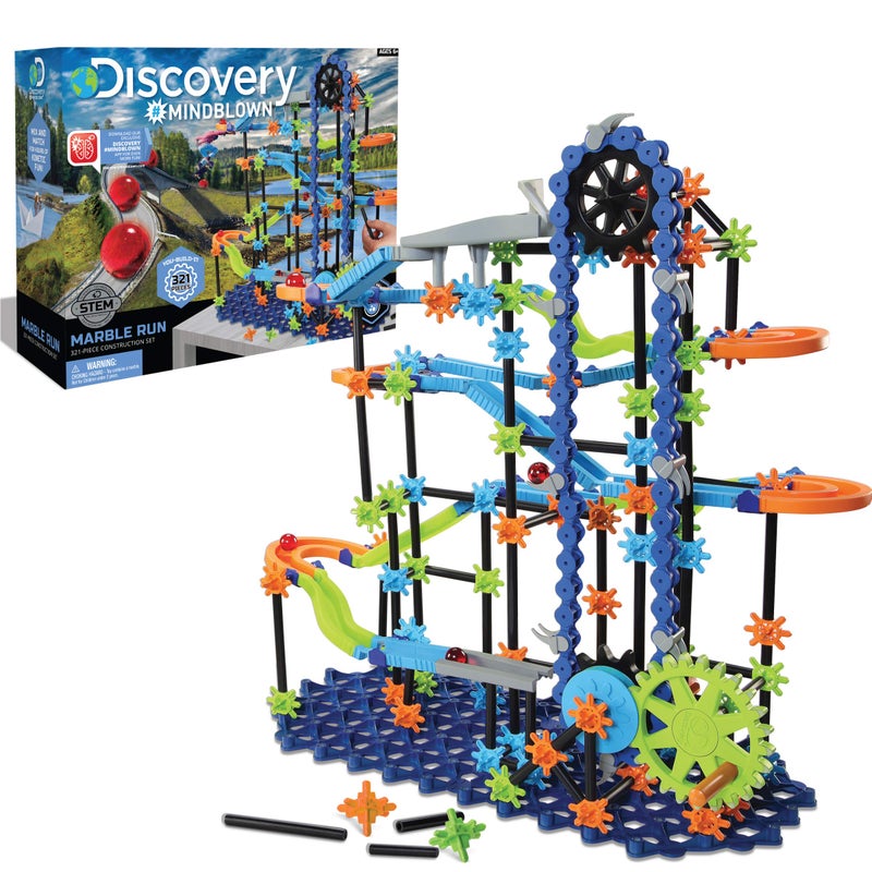 Discovery Kids Discovery #MINDBLOWN 321-Piece Marble Run Construction and Building Kit for Kids - Image 1