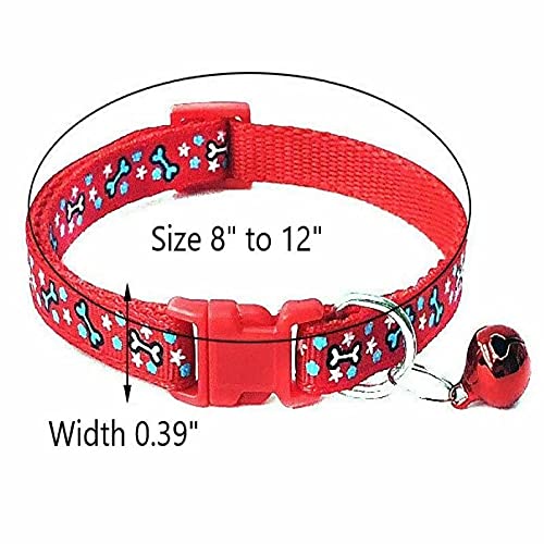 THE DDS STORE Adjustable Kitten Collar Printed Bell Cat Pet Puppy -Color May Vary (Buy 1 Get 1 Free), 12 x 0.39 cm - Image 3