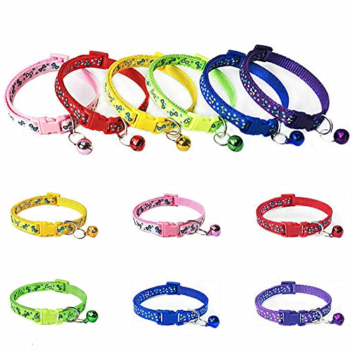 THE DDS STORE Adjustable Kitten Collar Printed Bell Cat Pet Puppy -Color May Vary (Buy 1 Get 1 Free), 12 x 0.39 cm - Image 5