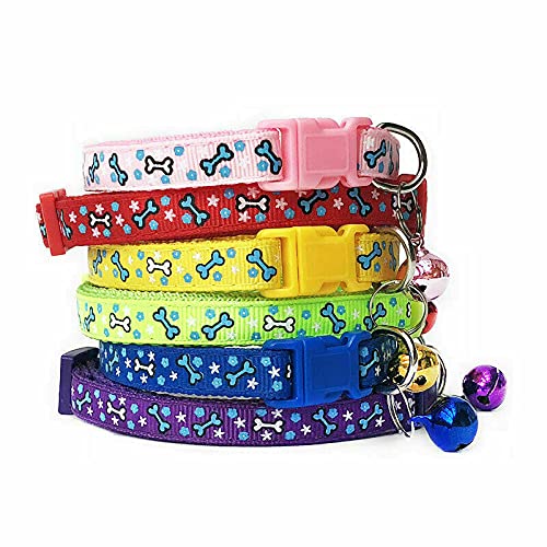 THE DDS STORE Adjustable Kitten Collar Printed Bell Cat Pet Puppy -Color May Vary (Buy 1 Get 1 Free), 12 x 0.39 cm - Image 1
