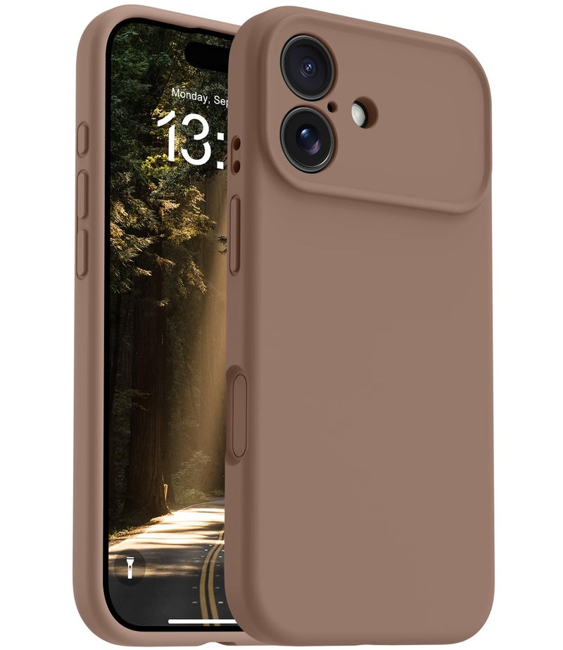 OTOFLY Magnetic for iPhone 17 Case,Compatible with Magsafe,Classic Liquid Silicone Mobile Phone Case,Integrated Camera Control Button,Anti-Scratch Microfiber Lining, Light Brown - Image 1