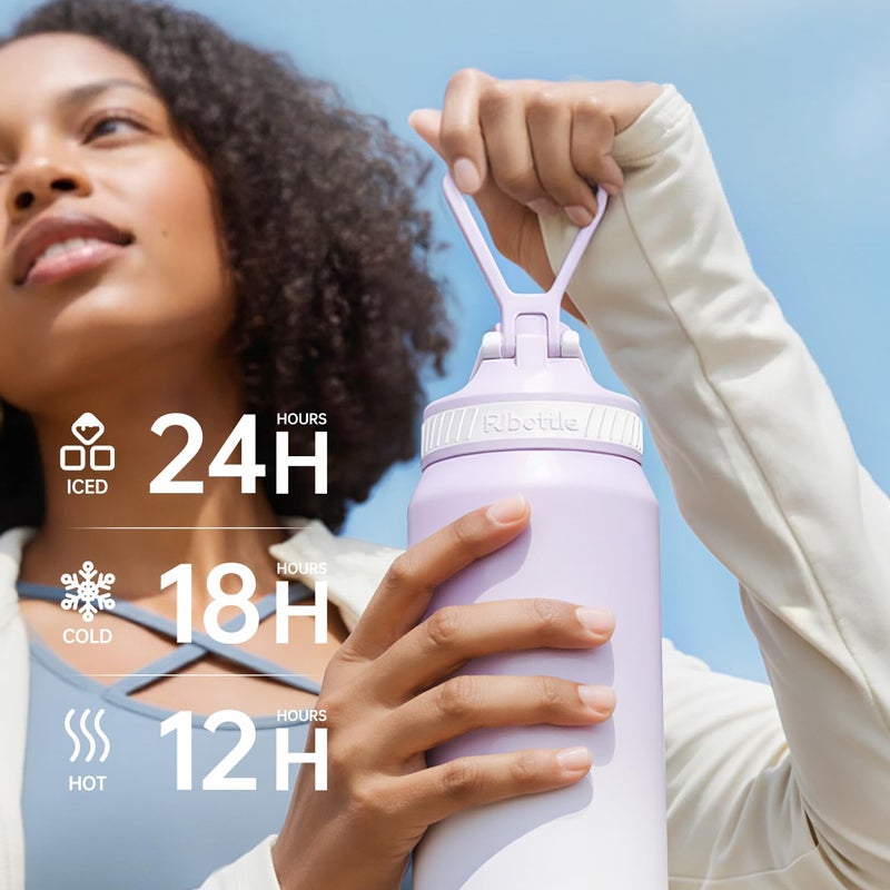 Magcheer 32oz Insulated Water Bottle| Double-Wall Vacuum Stainless Steel, Wide Mouth Design, Leak-Proof Reusable Bottle for Gym, Sports & Daily Hydration - Black - Image 4