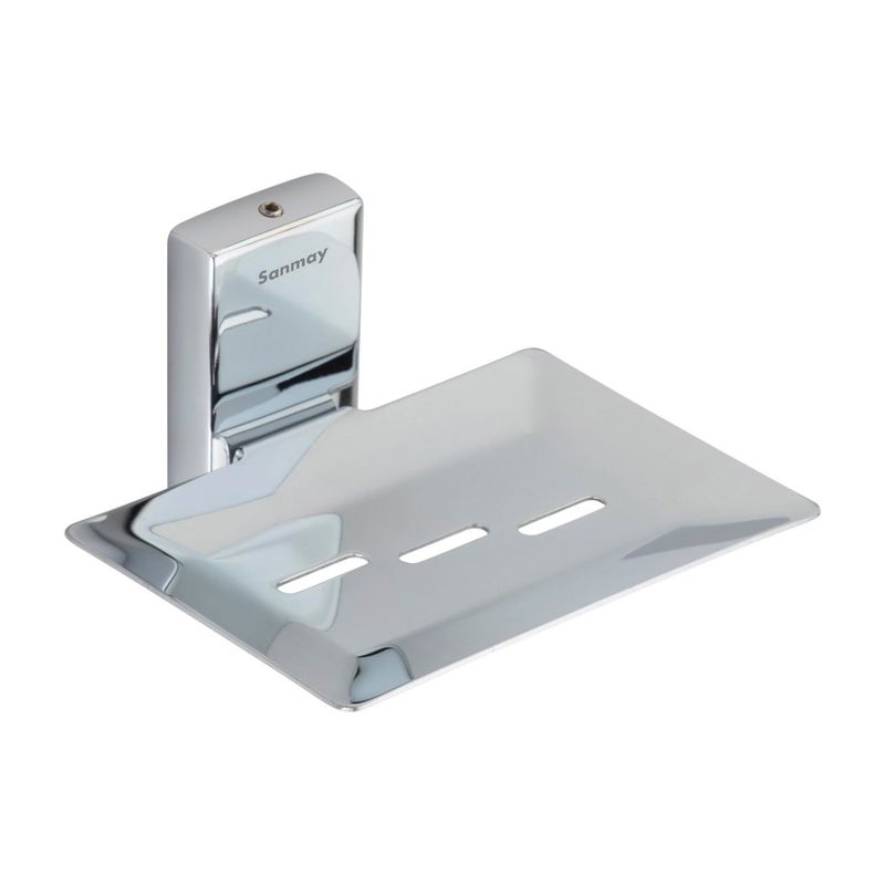 Sanmay Stainless Steel 18G Rectangular Bathroom Wall Mounted 3 Desh Soap Dish (Set of 2) - Image 2