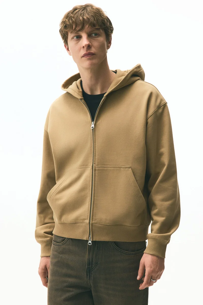 H&M Loose Fit Boxy-style zip-through hoodie