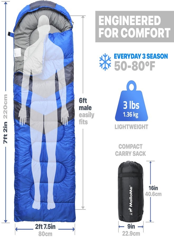 MalloMe Sleeping Bags for Adults Cold Weather & Warm - Backpacking Camping Sleeping Bag for Kids 10-12, Girls, Boys - Lightweight Compact Camping Gear Must Haves Hiking Essentials Sleep Accessories - Image 2
