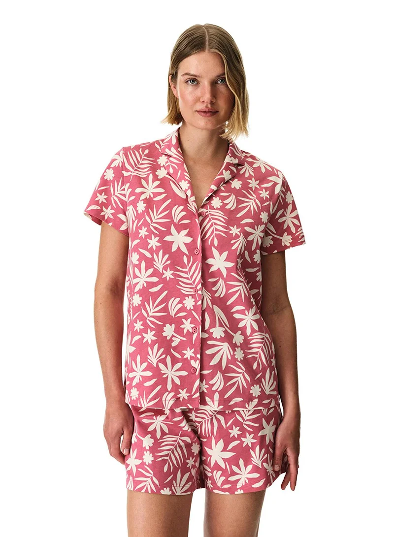 Penti Women's Cotton Lounge Ciao Shirt & Shorts Set - Rose