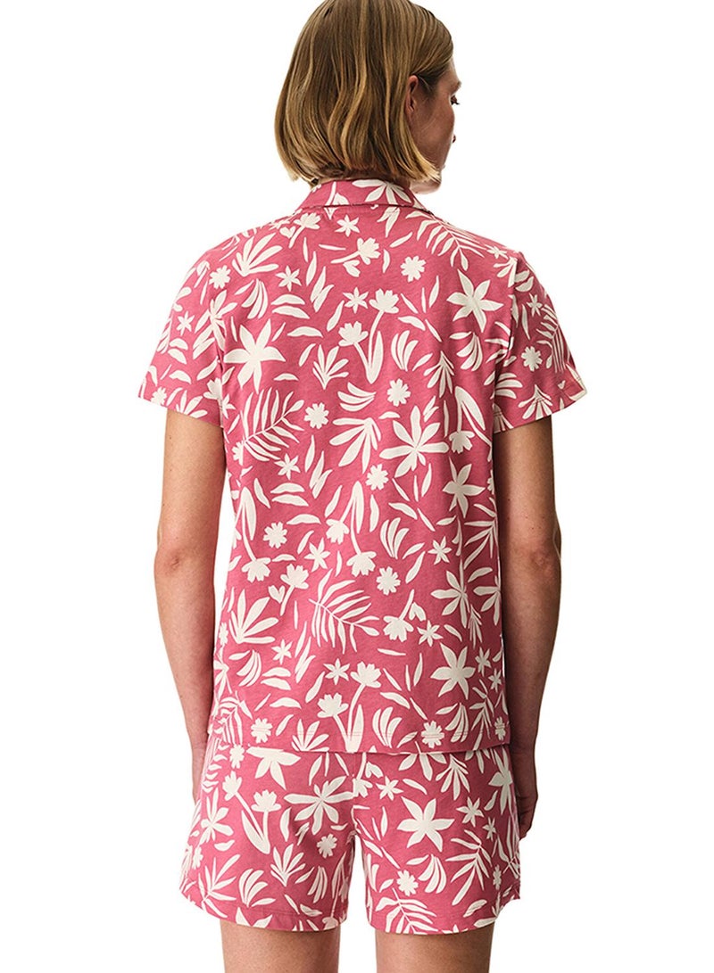 Penti Women's Cotton Lounge Ciao Shirt & Shorts Set - Rose - Image 4