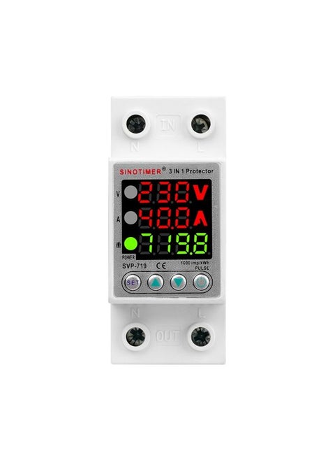 SINOTIMER SVP-719 40A_N Over Under Voltage Protector Electricity Usage Monitor Power Voltmeter