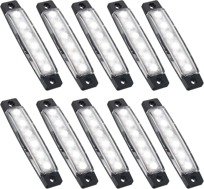 PSEQT 10 Pcs LED Rock Strip Lights Car Underglow Wheel Fender Well Lighting Kits Waterproof for Golf Cart Wrangler Offroad Truck RV UTV ATV Snowmobile (White) - Image 1