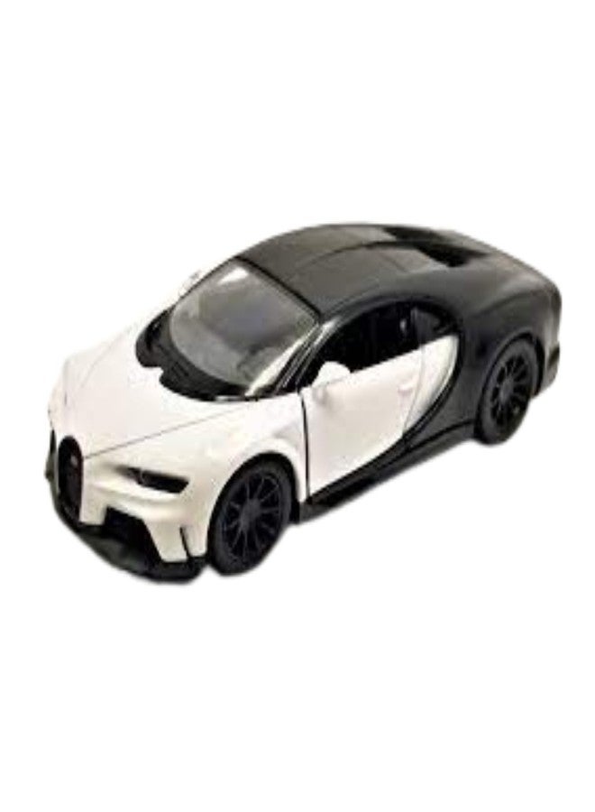 Mayatra's Kins Mart Bugati Chiron Die-Cast Model Car, 1:38 Scale, Gold and Black (White-Black)