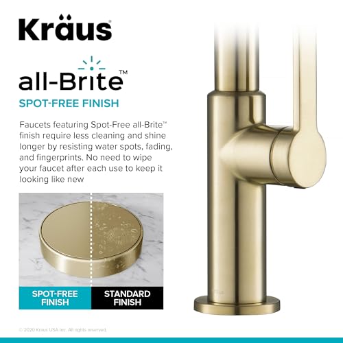 KRAUS Oletto Single Handle Pull Down Kitchen Faucet in Spot Free Antique Champagne Bronze, KPF-2820SFACB - Image 4