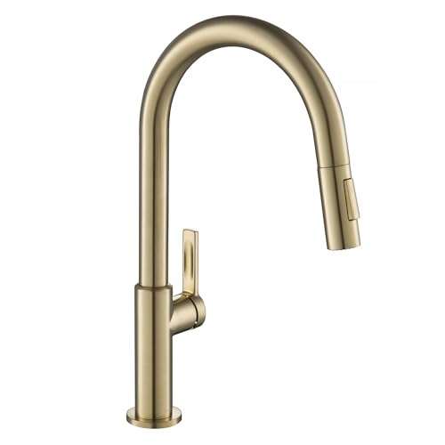 KRAUS Oletto Single Handle Pull Down Kitchen Faucet in Spot Free Antique Champagne Bronze, KPF-2820SFACB - Image 1