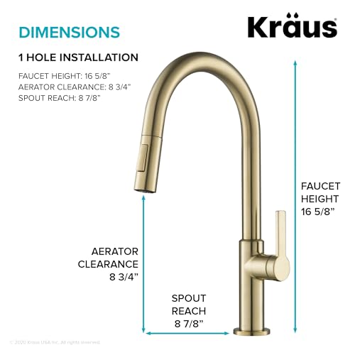 KRAUS Oletto Single Handle Pull Down Kitchen Faucet in Spot Free Antique Champagne Bronze, KPF-2820SFACB - Image 3