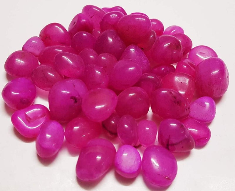 Ohhsome Pink Colour Oynx Pebbles Natural Stone Home Decorative Marble 2Kg - Image 1