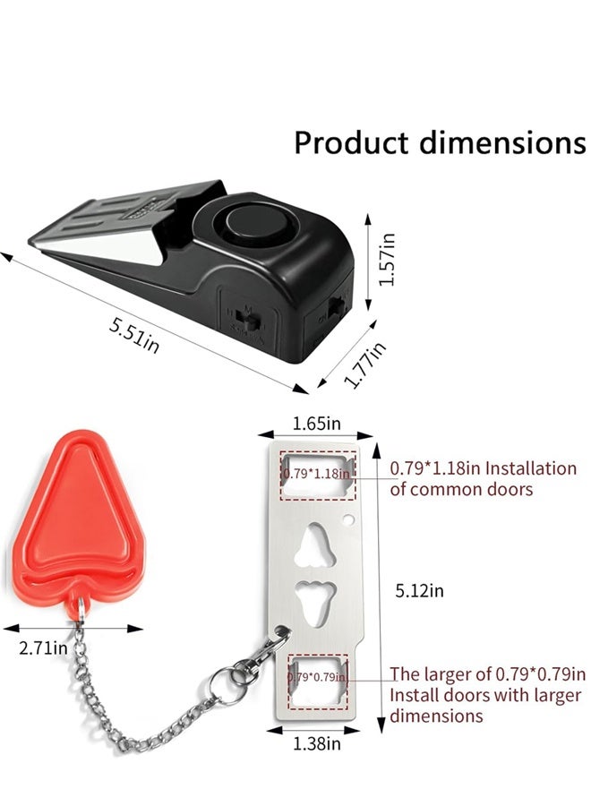 مجموعة إنذار قفل وإيقاف الباب المحمول، مجموعة الحماية المزدوجة للأمن المنزلي - Image 2