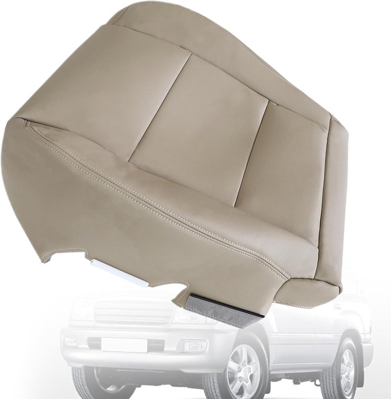 FZJDSD Ivory Tan Driver Side Bottom Replacement Leather Seat Cover - Image 2