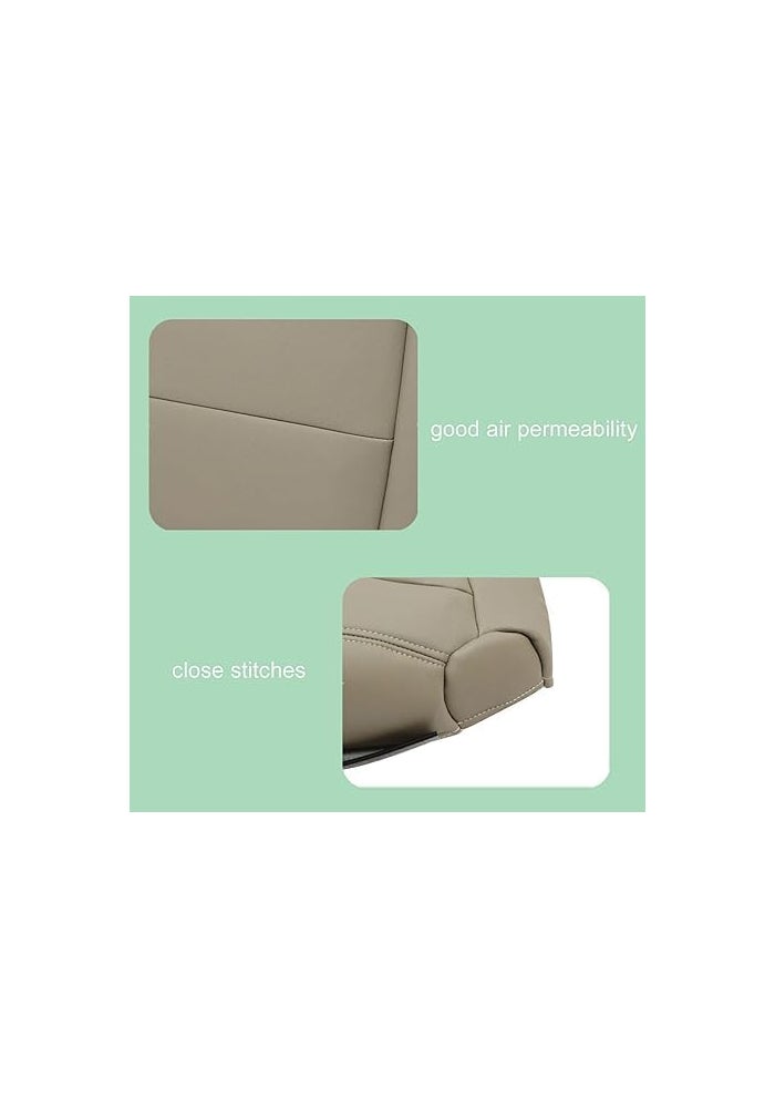 FZJDSD Ivory Tan Driver Side Bottom Replacement Leather Seat Cover - Image 4