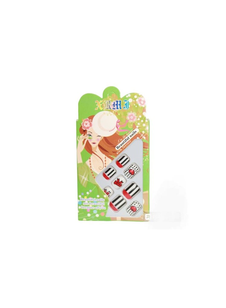 Generic Kids Press On Nails For Girls Full Cover Pre-glued Short
