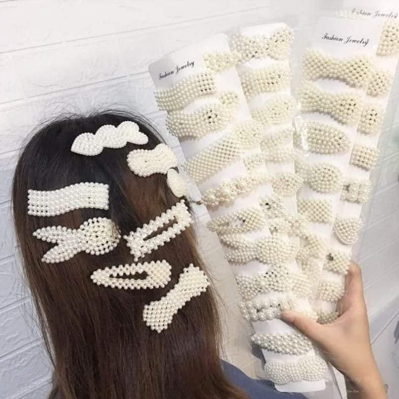 Barakath 5PCS Pearl Hair Clips Large Hair Pins Barrette Ties for Women Girls, Handmade Fashion Pearl Hair Accessories Hair Clips for Party Wedding Daily - Image 3