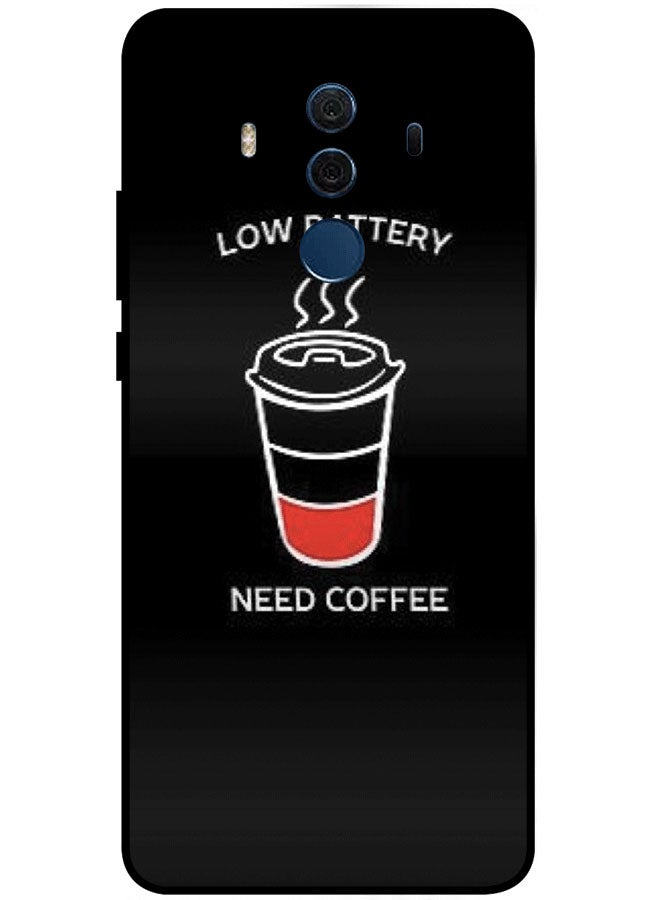 EYE CATCH Protective Case Cover For Huawei Mate 10 Pro Low Battery Need Coffee Multicolor - Image 1