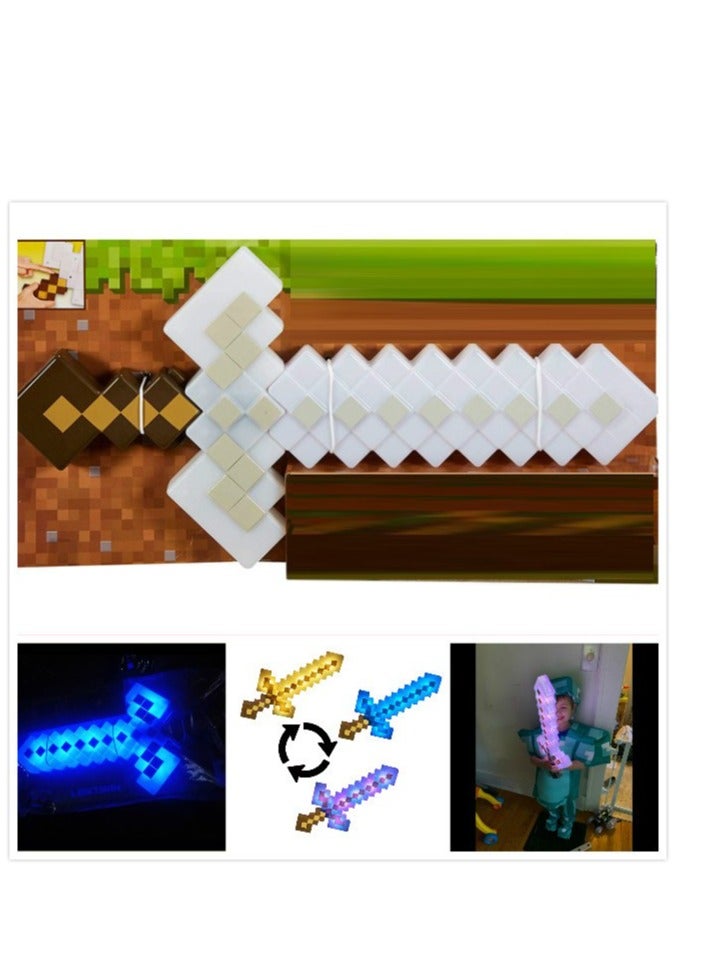 Chroma Sound Light Edition 2-in-1 Transforming Sword Pickaxe with Dynamic Color Shift Glow and Sound Effects