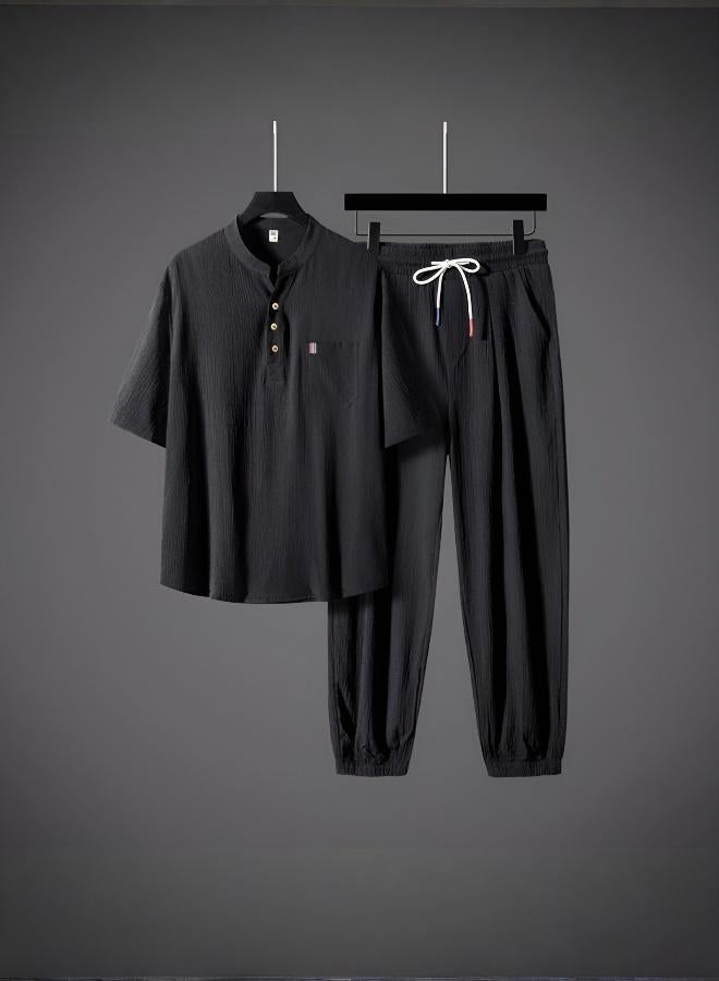 Plus Size Breathable Short Sleeve Summer Set - Image 1