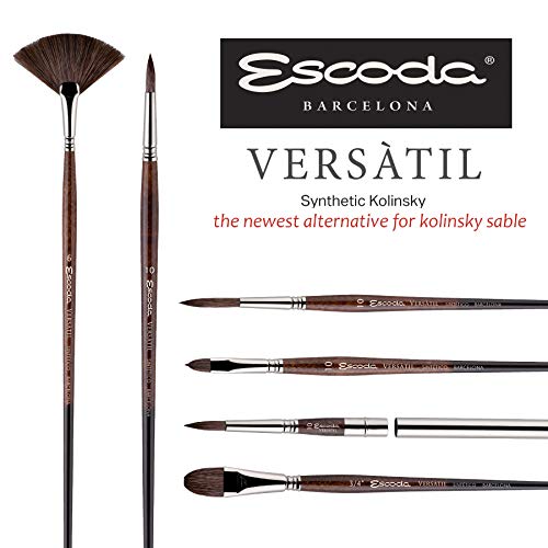 Escoda Versatil 1548 Series Artist Watercolor and Acrylic Paint Brush, Short Handle, Travel, Size 12 - Image 4
