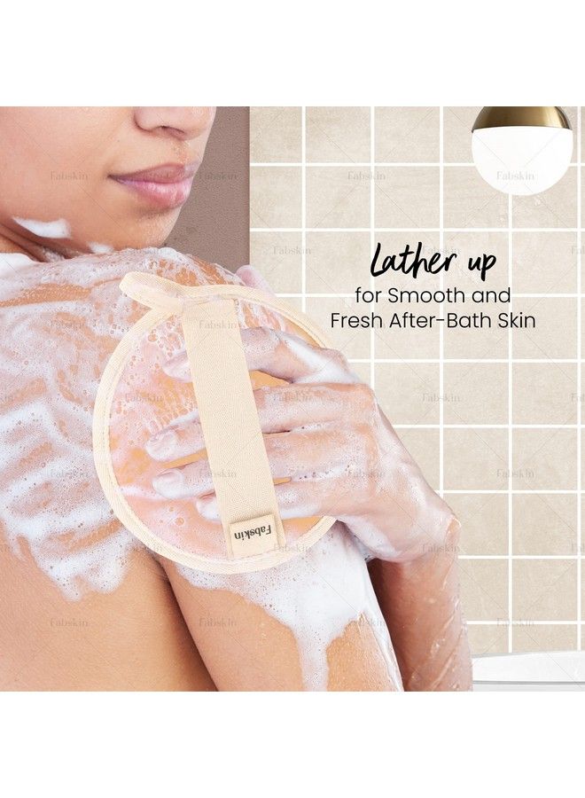 Fabskin ليفة جوت للجسم للاستحمام ؛ مقشر استحمام ؛ للرجال والنساء ؛ مصنوعة من قماش الجوت العضوي الطبيعي ؛ تقشير وتنظيف عميق عبوة من 2 - Image 3