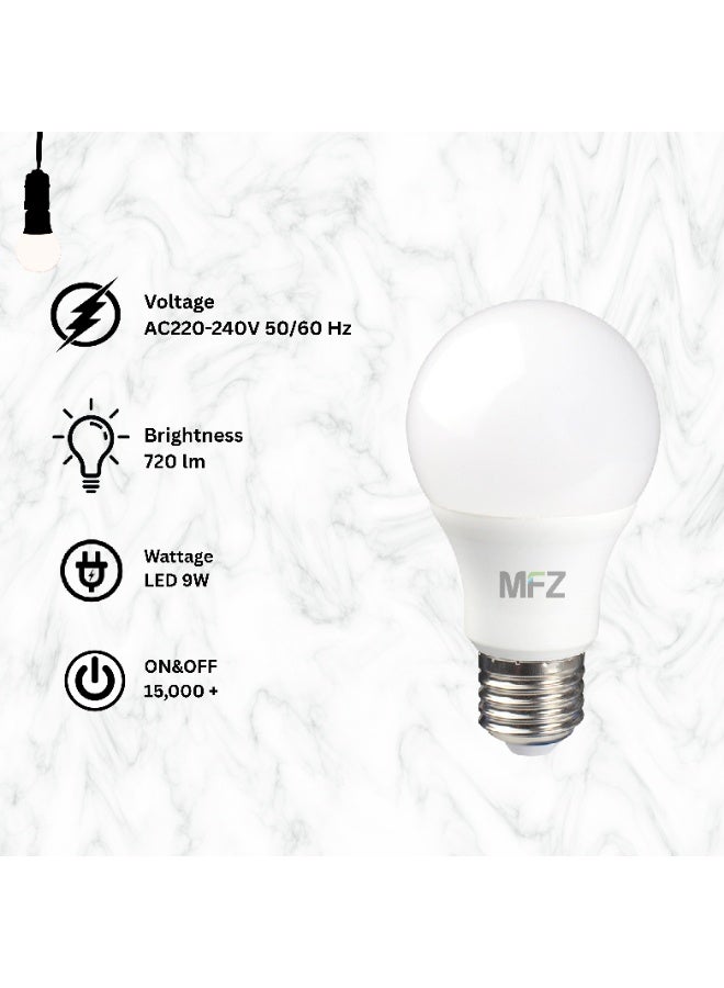 MFZ LED Lamp 9W | 4000K Neutral White | 720 Lumens | AC 220-240V | 50/60Hz | 80 lm/W Energy Efficient Bulb - Image 3