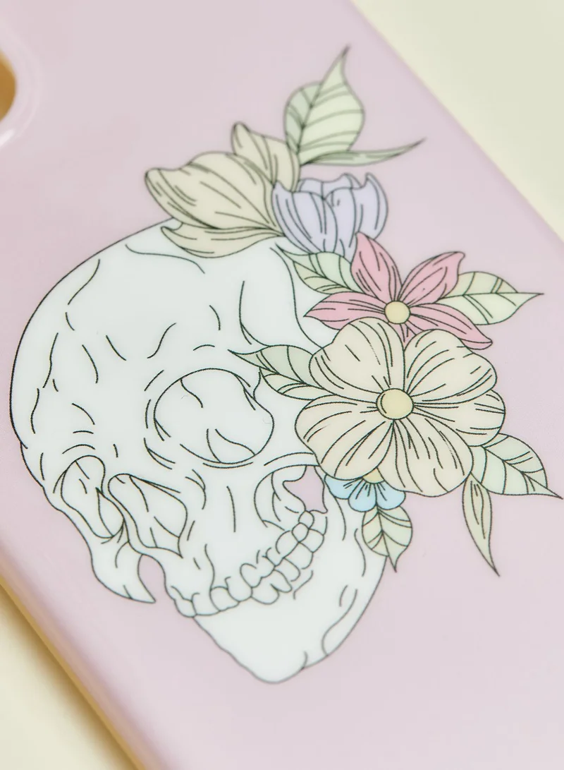 Pink Cactus Floral Skull IPhone 12 / 12 Pro Case