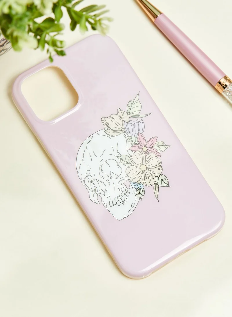 Pink Cactus Floral Skull IPhone 12 / 12 Pro Case