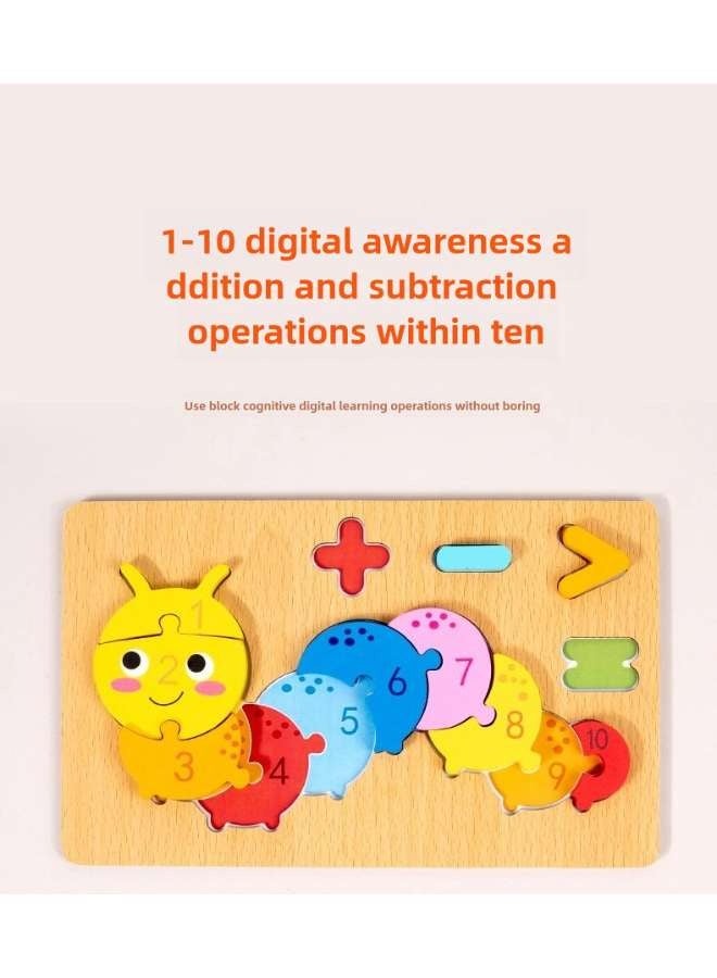 New Early Childhood Education  Digital Computing Enlightenment  3D Puzzle Logic Thinking, Puzzle Toy Brain Development  1-3 Year Old Wooden Stereoscopic Puzzle Professional Cognition Buckle Puzzle Splicing Board  Transportation Vehicle  Excavator ﻿ - Image 3
