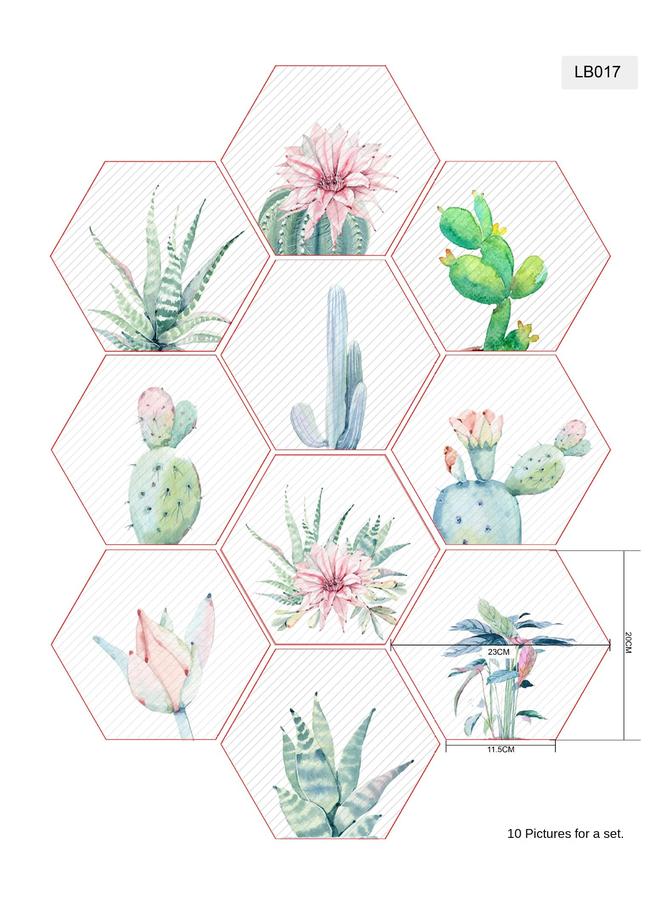 Bluejw Wholesale Bathroom Kitchen Wall Stickers Non-slip Six Sides Floor Stickers Hexagonal Tile Stickers Style Summary LB001-040 - Image 1