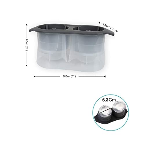 KARP Large Sphere Ice Cube Trays - Leak-Free 2.5" Round Ice Ball Maker for Whiskey, Cocktails, and More - 2 Cavity - (2 Pack) - Image 2
