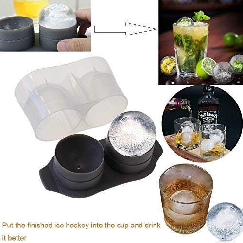 KARP Large Sphere Ice Cube Trays - Leak-Free 2.5" Round Ice Ball Maker for Whiskey, Cocktails, and More - 2 Cavity - (2 Pack) - Image 4