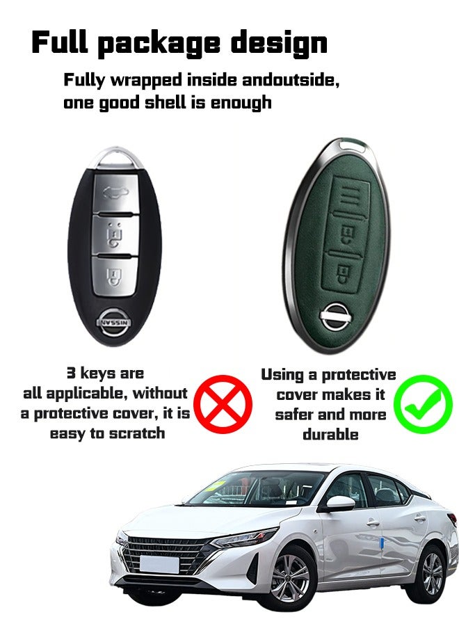 Key sleeve, suitable for Nissan 3-key keys, the first layer of cowhide material, anti-fall and wear-resistant, all-inclusive design, multi-layer protection is safer, restore the key feel, goodcar. - Image 5