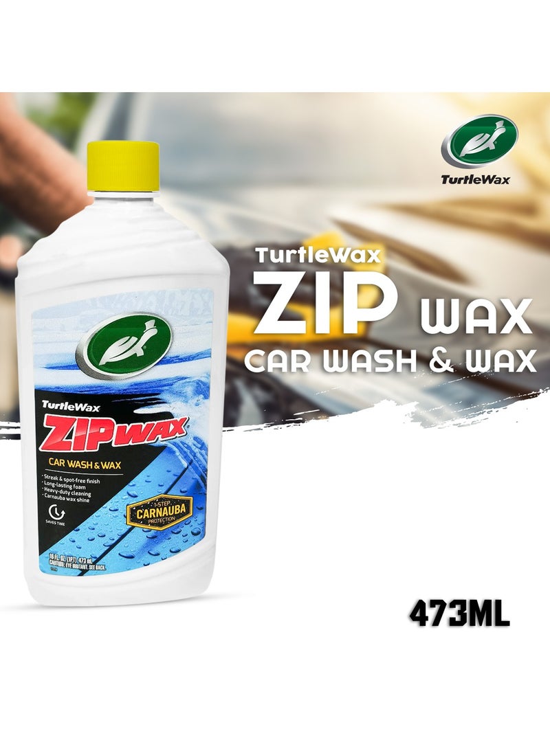 TURTLE Zip Wax Car Wash and Wax - 473ml with Carnauba Protection for Clean and Shine by Turtle Wax  - Image 1