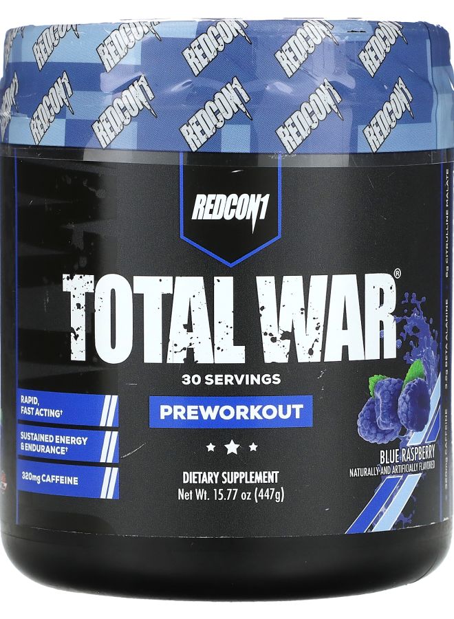 REDCON1 Total War PreWorkout Blue Raspberry 15.77 oz (447 g)