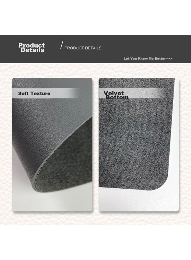 Lesailes Feidun Lesailes Single-sided Sheepskin Waterproof Mouse Pad, Extra Large, Office Computer Desk Pad, Leather, Non-slip Velvet Base, 1.2 Meters, Gray And Black, 1200*600*1.8 - Image 2