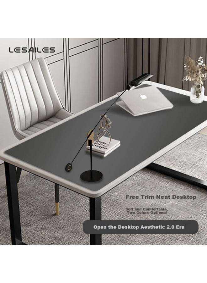 Lesailes Feidun Lesailes Single-sided Sheepskin Waterproof Mouse Pad, Extra Large, Office Computer Desk Pad, Leather, Non-slip Velvet Base, 1.2 Meters, Gray And Black, 1200*600*1.8 - Image 1