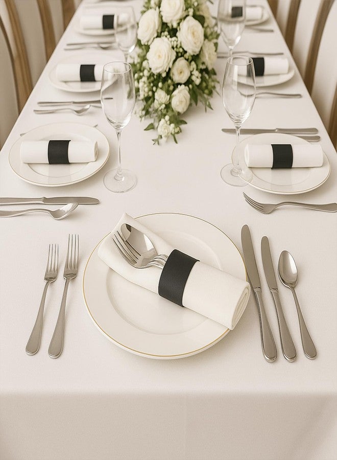 GERILKAI 500 Pcs Paper Napkin Rings - Self-Adhesive Napkin Bands,Silverware Wraps Bands for Birthday Parties, Weddings, Family Reunion & Events(Black) - Image 3