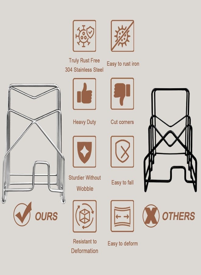 SUNFICON Pot Lid Organizer Cutting Board Holder Inside Cabinet 304 Stainless Steel Pots and Pan Organizer Under Cabinet Pot Cover Cookie Sheet Bakeware Serving Tray Cooling Rack Stand Kitchen Countertop - Image 5