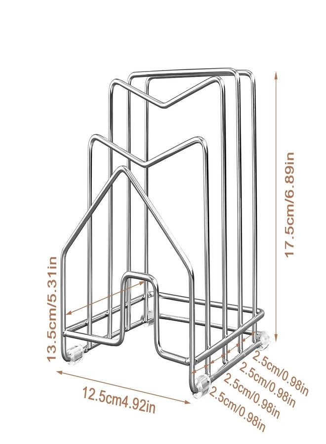 SUNFICON Pot Lid Organizer Cutting Board Holder Inside Cabinet 304 Stainless Steel Pots and Pan Organizer Under Cabinet Pot Cover Cookie Sheet Bakeware Serving Tray Cooling Rack Stand Kitchen Countertop - Image 2