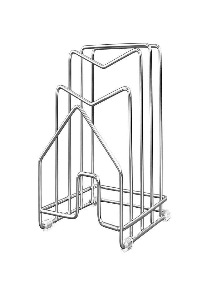 SUNFICON Pot Lid Organizer Cutting Board Holder Inside Cabinet 304 Stainless Steel Pots and Pan Organizer Under Cabinet Pot Cover Cookie Sheet Bakeware Serving Tray Cooling Rack Stand Kitchen Countertop - Image 1