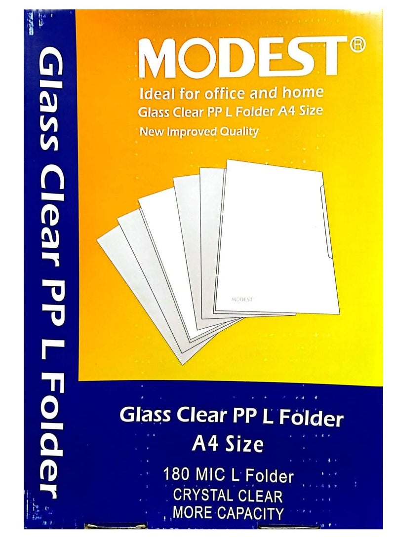 MODEST 100-Piece A4 L-Shape Folder Box Clear - Image 2